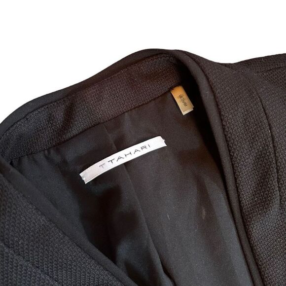 Tahari Black Blazer With Cross Stitch Detailing On Front Size 4 - Picture 4 of 9